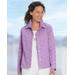 Appleseeds Women's Floral Eyelet Jacket - Purple - M - Misses