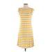 Old Navy Casual Dress - A-Line Scoop Neck Short sleeves: Yellow Print Dresses - Women's Size X-Small