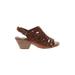 B.O.C Mule/Clog: Slingback Stacked Heel Boho Chic Brown Print Shoes - Women's Size 9 - Open Toe