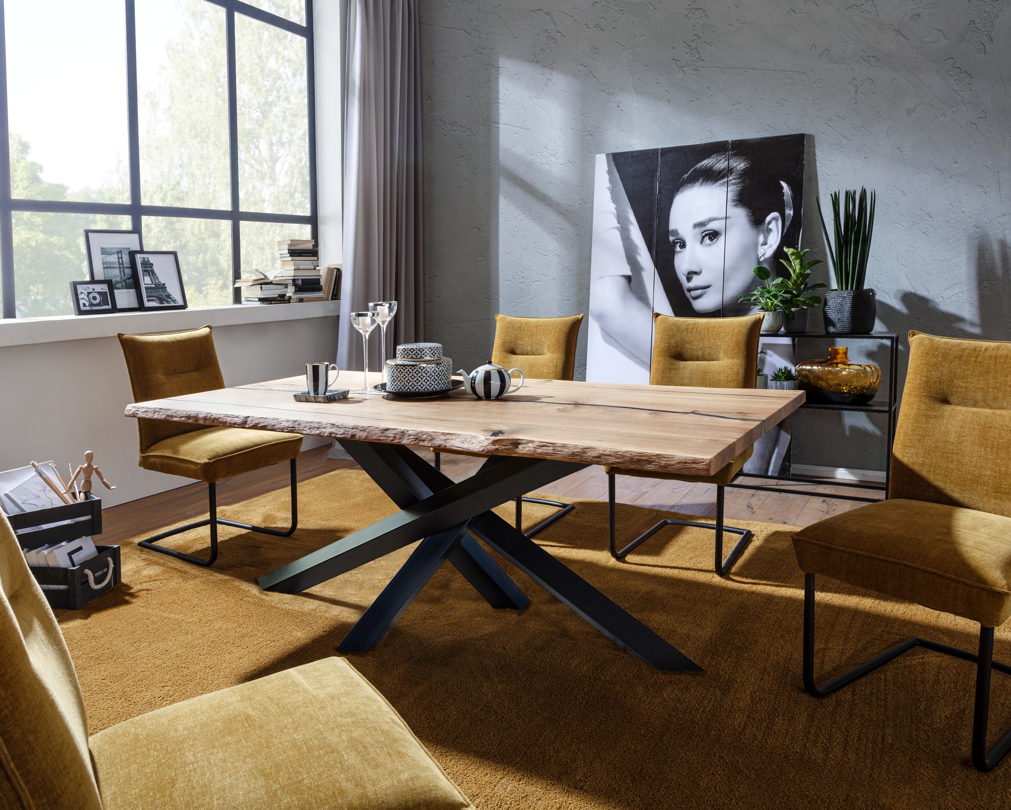 3S Frankenmöbel »Eclipse II« Epoxid Wildeiche Esstisch 260x100 cm / Epoxid transparent Image