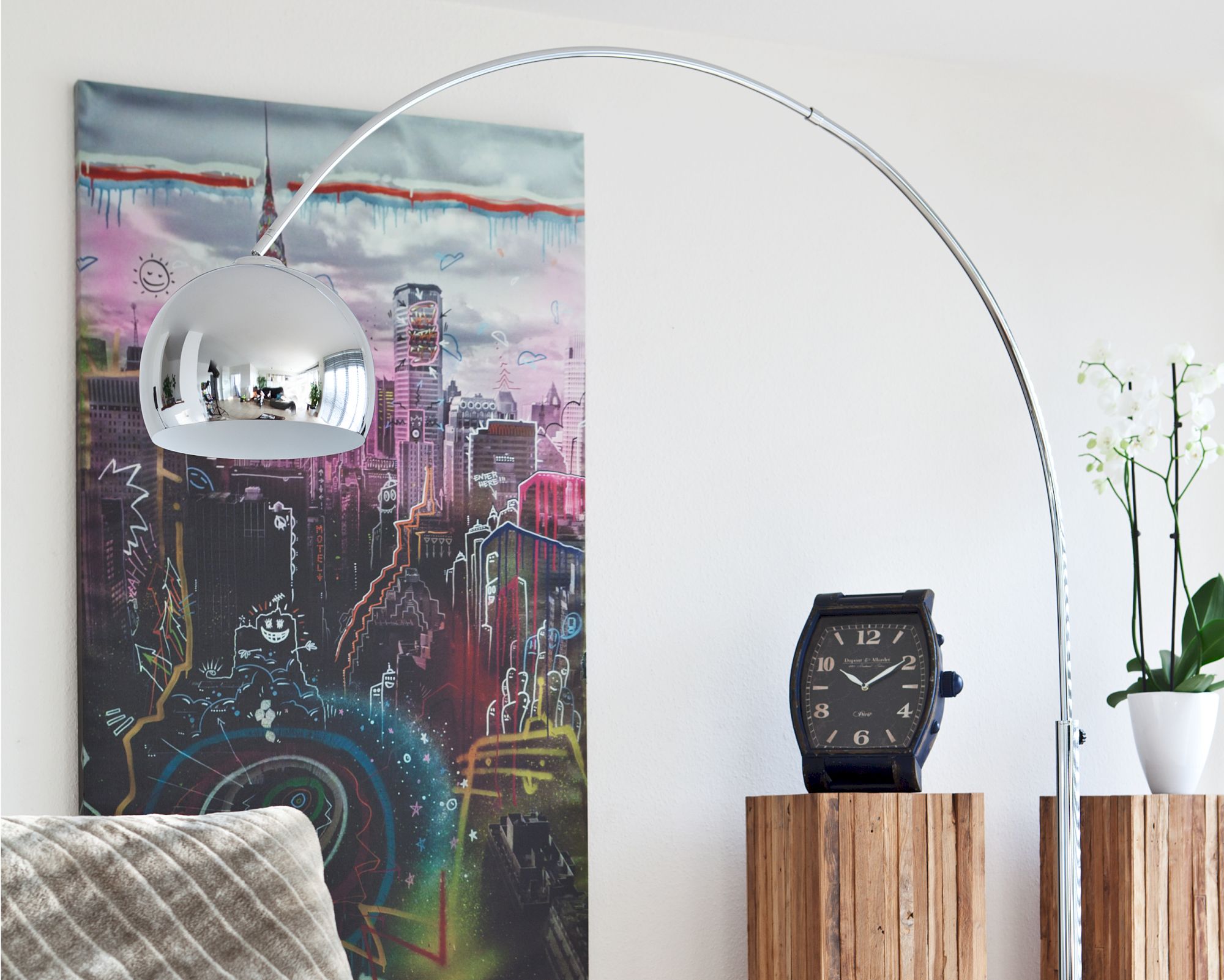 SalesFever »Big Deal« Bogenlampe chrom mit Dimmer