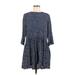 Mister Zimi Casual Dress - A-Line Crew Neck 3/4 sleeves: Blue Dresses - Women's Size 6