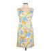 Jones New York Signature Casual Dress: Yellow Floral Dresses - Women's Size 10 Petite