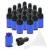 Tssuoun Empty Liquid Bottle With Glass Pipettes Reusable 1-2ml Travel Dispenser Vacation Cosmetic Container Bath Gel Lotion Aromatherapy Blue 2ml