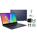 ASUS VivoBook Go 14 Flip Thin and Light 2-in-1 Laptop 14 HD Touch Intel Celeron N4500 4GB RAM 64GB eMMC + 512GB SSD NumberPad Win 11 1-Year Microsoft 365 Quiet Blue + Accessories