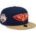 Men's New Era Navy/Gold Orleans Pelicans Gameday Gold Pop Stars 59FIFTY Fitted Hat