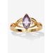 Women's Marquise Simulated Birthstone Gold-Plated Ring by PalmBeach Jewelry in February (Size 7)