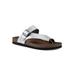 Women's Carly Sandal by White Mountain in Silver Leather (Size 10 M)