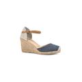 Wide Width Women's White Mountain Mamba Espadrilles by White Mountain in Denim Blue Fabric (Size 10 W)