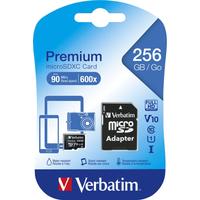 VERBATIM Speicherkarte microSDXC 256GB, schwarz, 256 GB, Speicherkarten