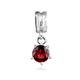 Charm-Einhänger NENALINA "Bead Solitär Granat Edelstein rot Basic 925 Silber" Charms silberfarben (silber, dunkelrot) Damen Anhänger