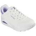 Sneaker SKECHERS "UNO - POP BACK" Gr. 38, bunt (weiß, violett) Damen Schuhe Sneaker Freizeitschuh, Halbschuh, Schnürschuh komfortabler Skech-Air Funktion Bestseller