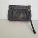 Coach Bags | Coach Solid Black Wallet Wristlet Clutch 6x4 Zip Pouch Small Bag Geniue Leather | Color: Black | Size: Os