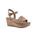 Women's White Mountain Simple Wedge Sandal by White Mountain in Cork Natural (Size 10 M)