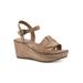 Women's White Mountain Simple Wedge Sandal by White Mountain in Cork Natural (Size 9 1/2 M)