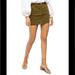 Free People Skirts | Free People Virgo Mini Zip-Up Skirt Size 27 Cadet Green | Color: Gold/Green | Size: 2