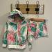 Zara Matching Sets | Euc Size 6 Zara Tropical Zip-Up Hoodie & Shorts Outfit! | Color: Green/Pink | Size: 6g