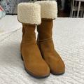 Coach Shoes | Coach Turnlock Shearling Saddle Brown Suede Boots Size 7 | Color: Brown | Size: 7