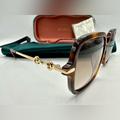 Gucci Accessories | New Women Gucci Oversized Square Sunglasses Gg0884sa 002 Brown Gucci Sunglasses | Color: Brown/Gold | Size: 58-14-145