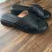 Madewell Shoes | Madewell Pieced Crisscross True Black Leather Slides Size 7.5 | Color: Black | Size: 7.5