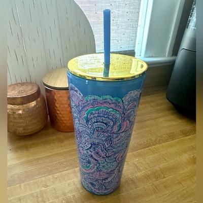 Lilly Pulitzer Kitchen | Lilly Pulitzer Cold Beverage 24oz Cup | Color: Blue/Purple | Size: Os