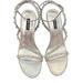 Nine West Shoes | Nine West High Stiletto Heels Open Toe Strappy Studded Clear Iridescent Mitz3 9 | Color: Gray/Silver | Size: 9