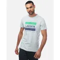 Lacoste Men's Mens Stylized Logo Print Organic Cotton T-Shirt - Grey - Size: 38/Regular