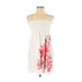 Old Navy Casual Dress - Mini Strapless Sleeveless: White Floral Dresses - Women's Size Small