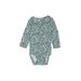 Just One You Made by Carter's Long Sleeve Onesie: Teal Baroque Print Bottoms - Size 9 Month