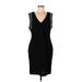 H&M Casual Dress - Party V-Neck Sleeveless: Black Print Dresses - Women's Size Large