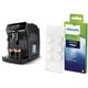 Philips Series 2200 Kaffeevollautomat – Klassischer Milchaufschäumer & CA6704/10 Kaffeefettlöse-Tabletten für Kaffeevollautomaten, Weiß, Einheitsgröße