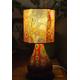 RED Klimt The Kiss XII. Abstract Collage Decoupage Teardrop Small Table Lamp Design Home Decor Bedside Night Light Gift