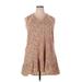 LC Lauren Conrad Casual Dress - Popover: Tan Floral Motif Dresses - Women's Size X-Large