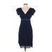 Boden Limited Edition Cocktail Dress - Sheath: Blue Damask Dresses - Women's Size 2