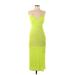 Banana Republic Cocktail Dress - Midi Plunge Sleeveless: Green Print Dresses - Women's Size 2 Petite