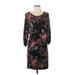 Twenty One Casual Dress - Shift: Black Floral Dresses - Women's Size Small
