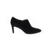 Stuart Weitzman Ankle Boots: Slip-on Stilleto Minimalist Black Print Shoes - Women's Size 6 1/2 - Almond Toe