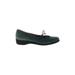 Salvatore Ferragamo Flats: Loafers Wedge Classic Green Print Shoes - Women's Size 4 1/2 - Almond Toe