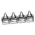 FRCOLOR 4pcs Transparent Handbag Women Travel Toiletry Bag Multi Pocket Tote Bag Clear Shopping Bags Clear Tote Clear Make up Bags Clear Handbags Clear Bags Cosmetic Miss Storage Box PVC