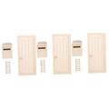Totority 3 Sets Miniature Model Doll House Mailbox Doll House Ladder Decor Fairy Door Dollhouse Adorn Door Model Mini House Ladder Micro Toys Wood Toys White Solid Wood Combination Wooden