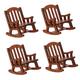 ibasenice 4 Pcs Doll Rocking Chair Decoration Resin Crafts Doll House Rocking Chair Dolls House Office Chair Wood Crafts Mini Furniture Miniature Furniture Figure Wooden European Style