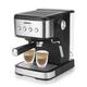 GEEPAS Espresso & Cappuccino Coffee Machine with Milk Frother, 20 Bar Pressure | 1.5L Water Tank Capacity, Stainless Steel Housing | 1450W, Silver, Ideal for Barista Quality Beverages