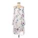 White House Black Market Casual Dress - Mini Cold Shoulder Sleeveless: White Floral Dresses - Women's Size 6