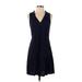 Gap Casual Dress - A-Line V-Neck Sleeveless: Blue Solid Dresses - Women's Size X-Small