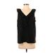 LC Lauren Conrad Sleeveless Blouse: Black Polka Dots Tops - Women's Size Small