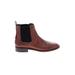 ED by Ellen Degeneres Ankle Boots: Chelsea Boots Stacked Heel Casual Brown Shoes - Women's Size 8 1/2 - Almond Toe