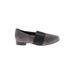 Unstructured by Clarks Flats: Loafers Chunky Heel Work Gray Solid Shoes - Women's Size 6 - Almond Toe