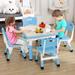 Kids Table and 4Chairs Set-Height Adjustable Desk