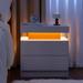 The Bedside Table Comes with LED Lights, Modern Style with Side Lights, Two Drawers, and A Variety of Colors to Choose From