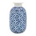 Sagebrook Home Decorative Daisy Ceramic Vase Contemporary Blue and White Flower Vase for Home, Office Decorative Accent